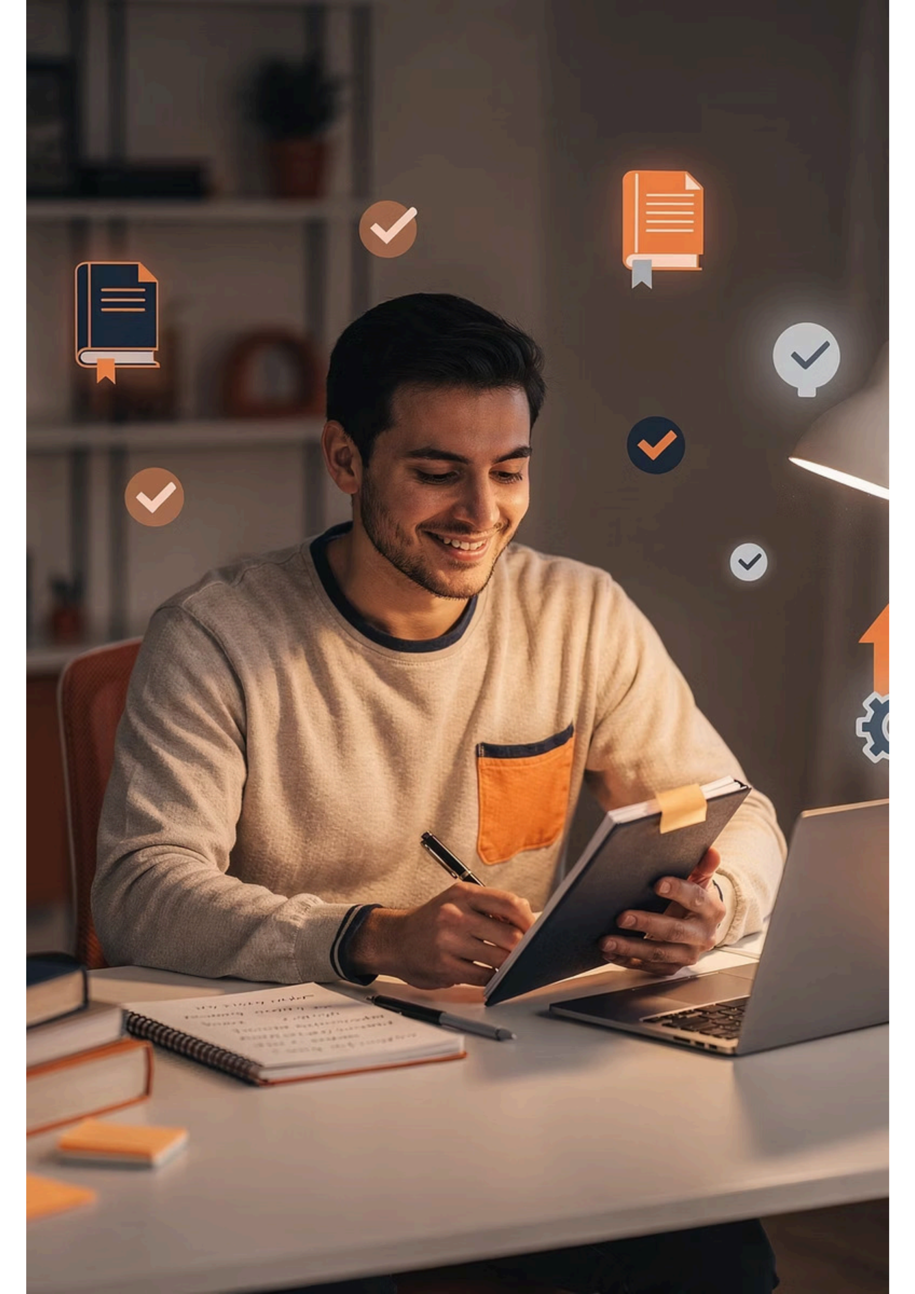 Person reviewing assessment notes and learning profile information