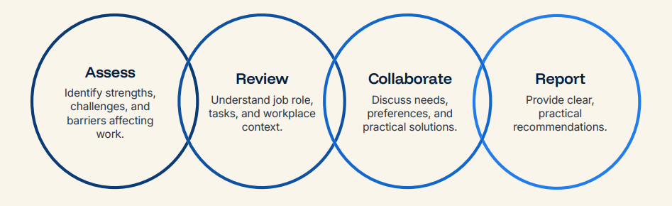 Diagram showing the workplace needs assessment process